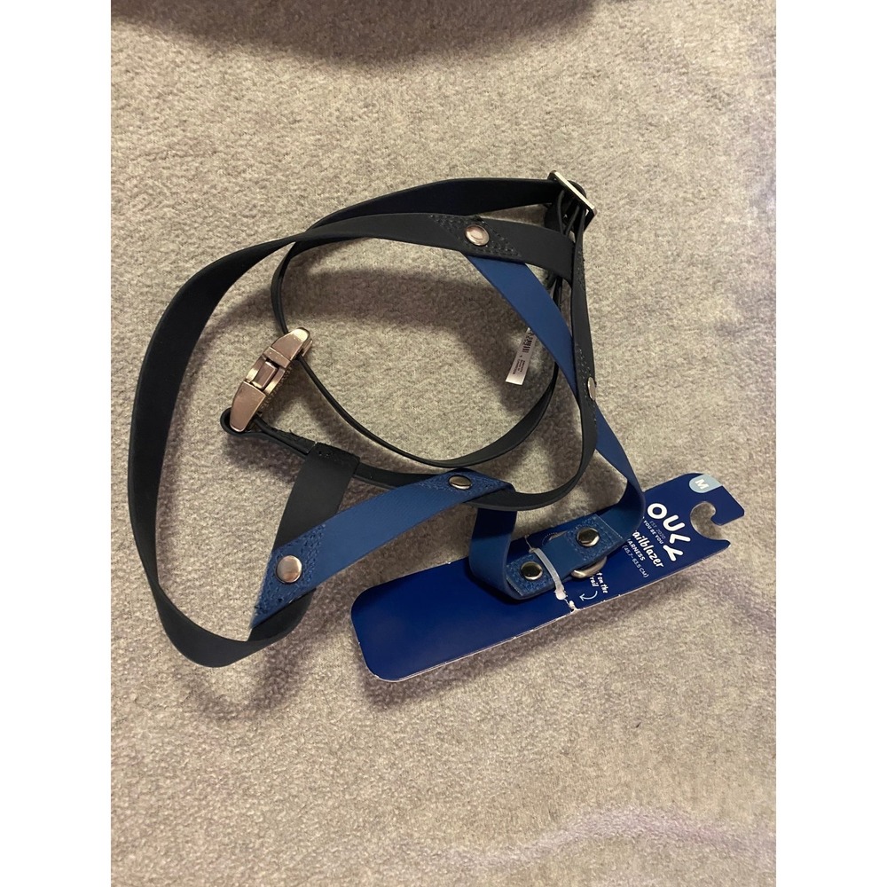 Youly The Trailblazer Dog Harness Blue Black Water Resistant M 18-25in Chest